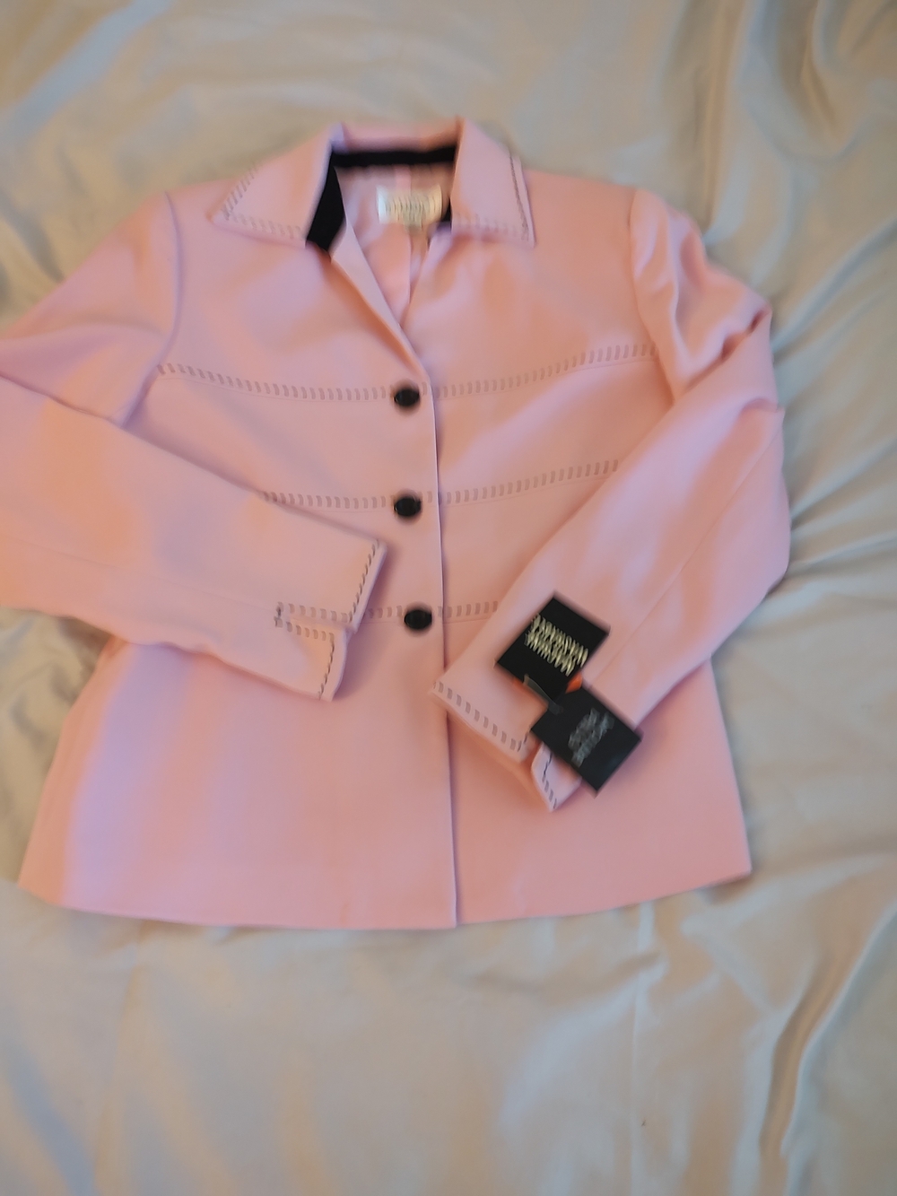 Studio I Pink Blazer with Black Trim